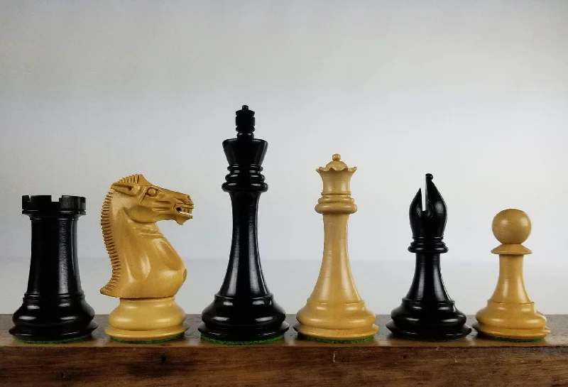 4" Championship Design Chess Pieces in Ebony