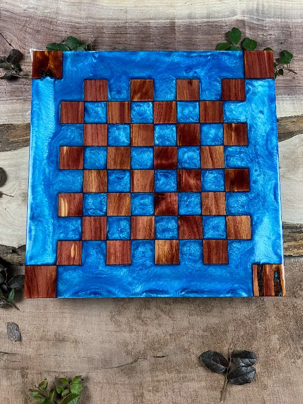 Aromatic Cedar Caribbean Blue Chess Board