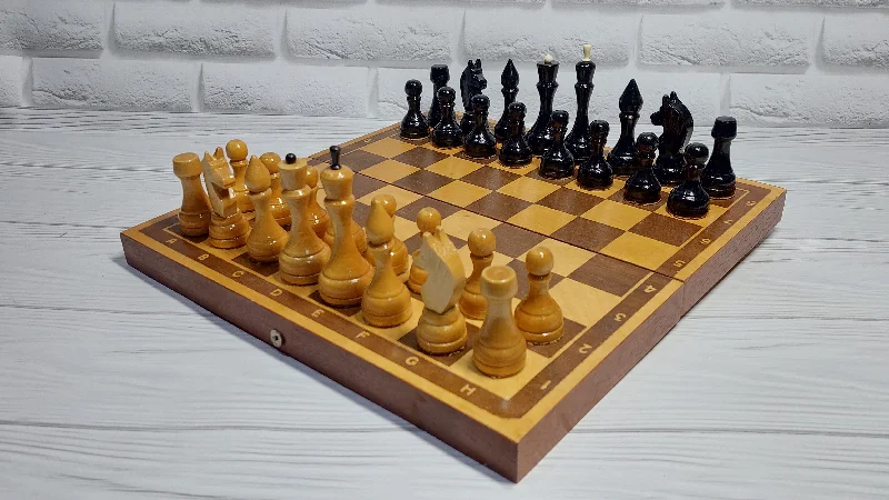 Beautiful, genuine classic Soviet wooden chess set USSR, antique.