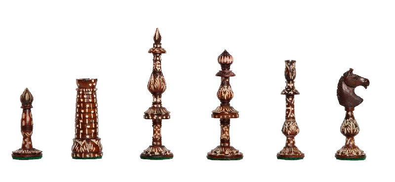 Carved Bone Bavarian Chess Pieces