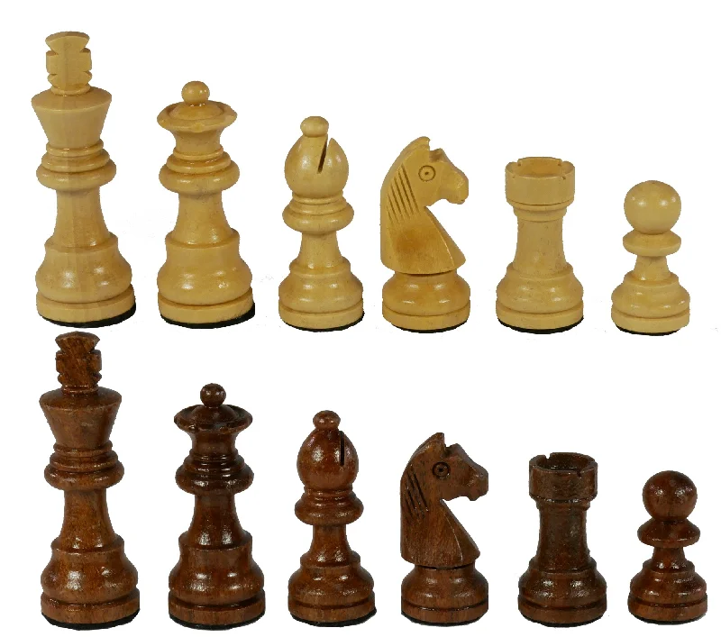 Chess Pieces - 2.5" Sheesham/Boxwood German Knight Chess Pieces