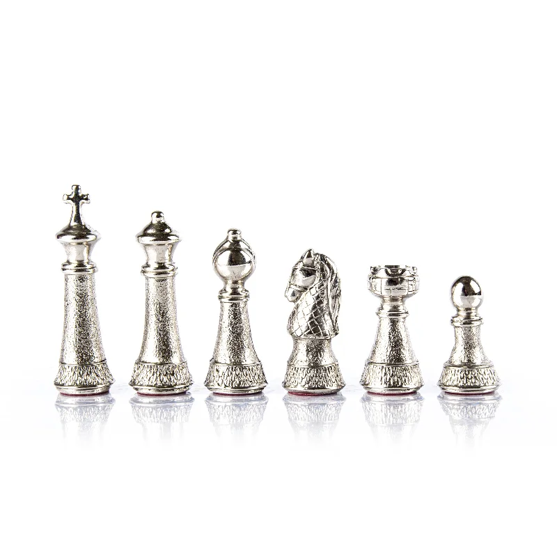 Luxury Metal Staunton Chessmen - Large Gold & Silver Handcrafted Chess Pieces