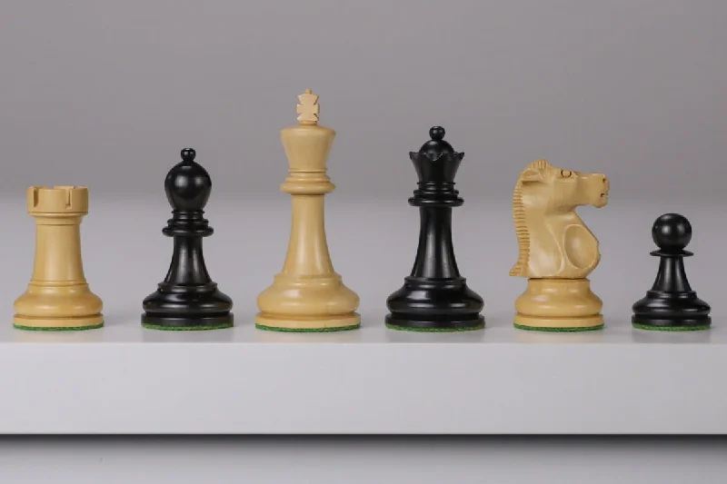 Ebonized Fischer Style Chess Pieces