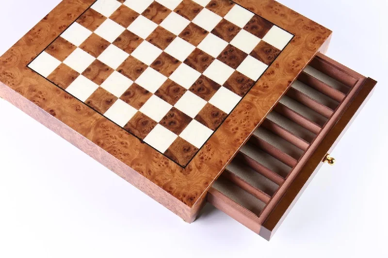 Elm and Briarwood Chess Board with Drawer