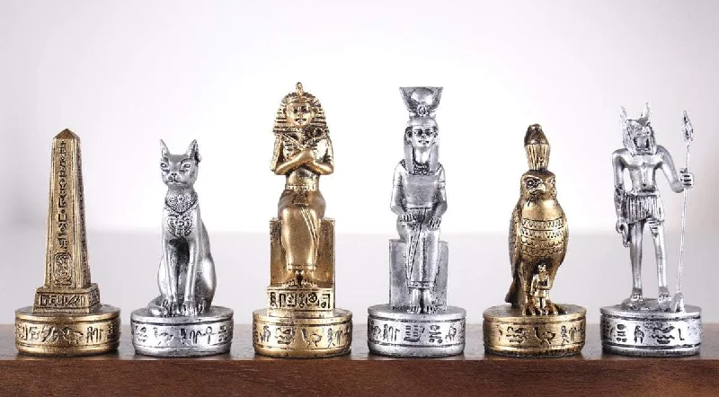 Gold and Silver Egyptian Chess Pieces