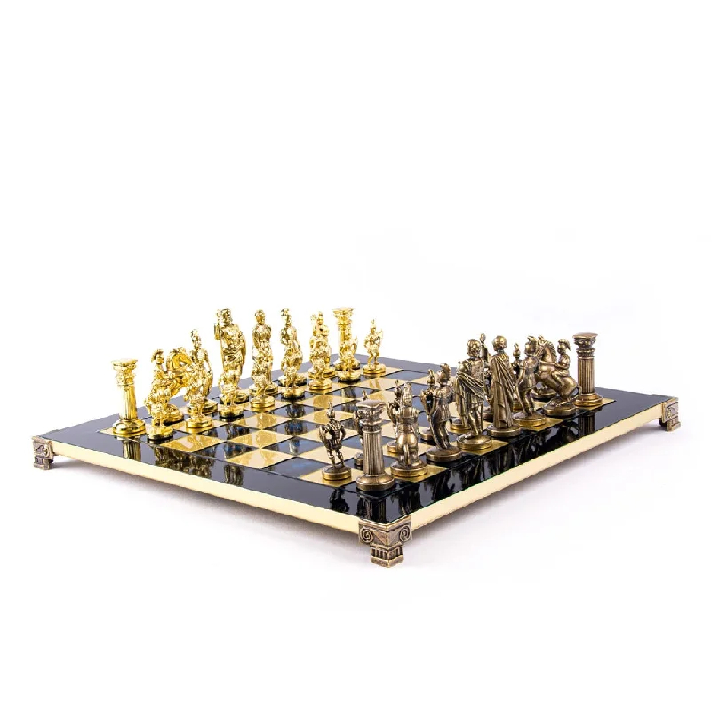 Greek Roman Period Metal Chess Board & Men Available in 2 colours