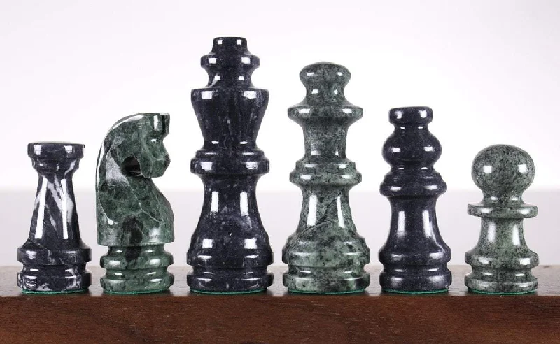 Green and Black Marble Chess Pieces