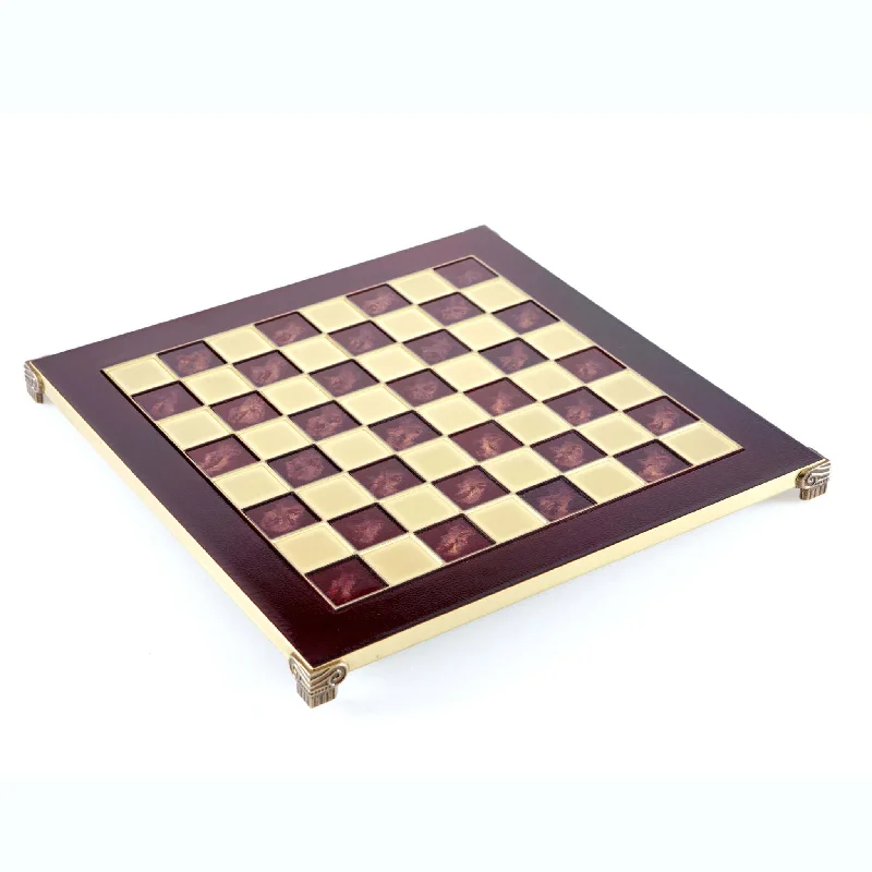 Handcrafted Brass Chessboard - 44x44cm (Available in Brown, Red, Blue, Green, and Turquoise)