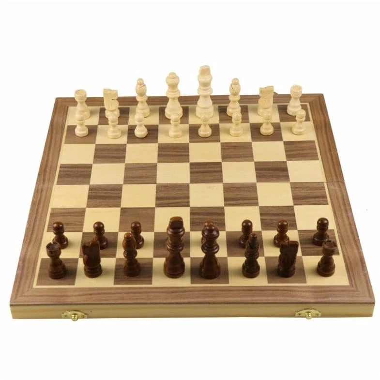 Large Magnetic Wooden Folding Chess Set