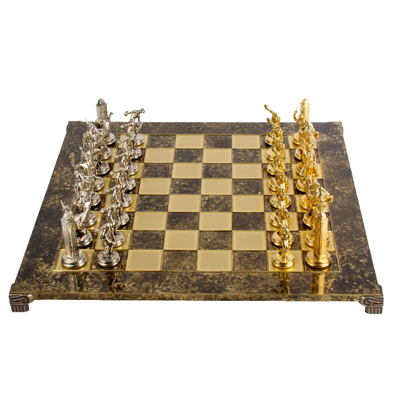 Luxury Handcrafted Discus Thrower Chess Set – Gold & Silver (Extra Large)