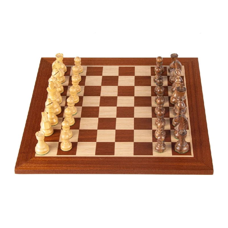 Mahogany Wood Chess set 40 cm Board and Staunton Chessmen 8.5 cm king