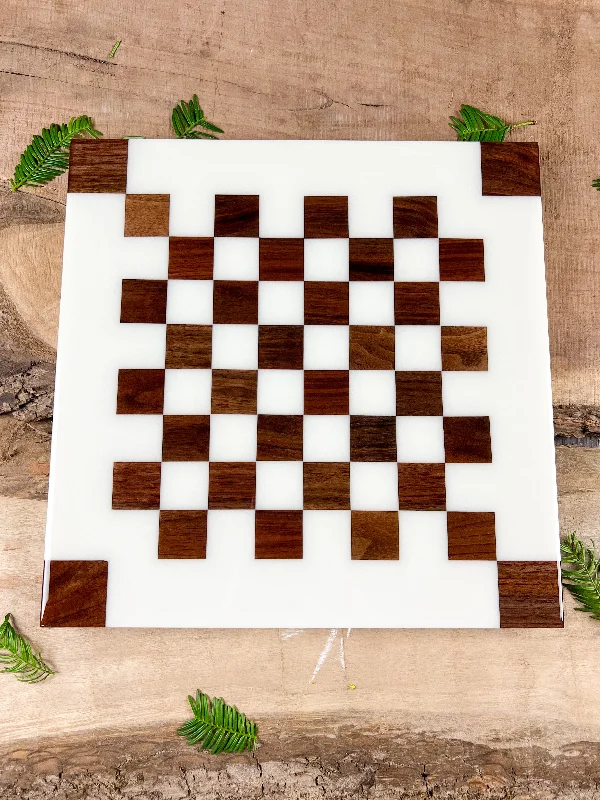 Milky White Walnut Chess Board