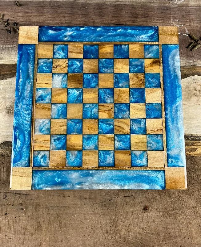 Ocean Cloud Maple Wood Chess Board (With Border)