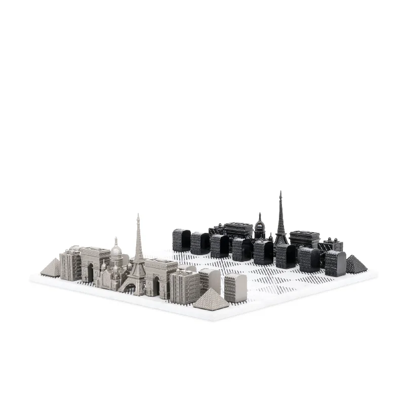 Paris Stainless Steel Chess Set Available in 3 Board Styles