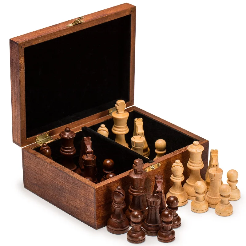 Husaria Staunton Tournament No. 5 Chessmen with 2 Extra Queens and Wooden Box, 3.5" Kings