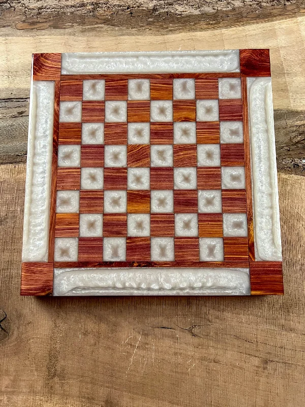 Pure Pearl White Cedar Chess Board (With Border)