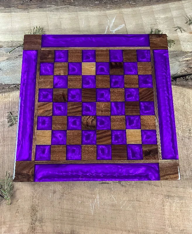 Purple Haze Black Walnut Chess Board (With Border)