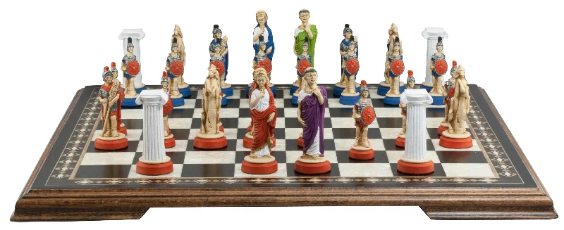 Roman Themed Chess Pieces by Studio Anne Carlton - Hand Painted