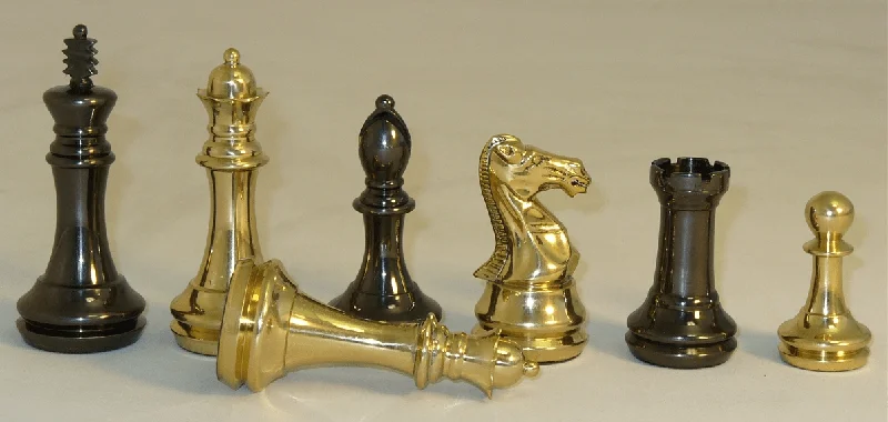 Solid Brass Staunton Style Chessmen - Extra Queens