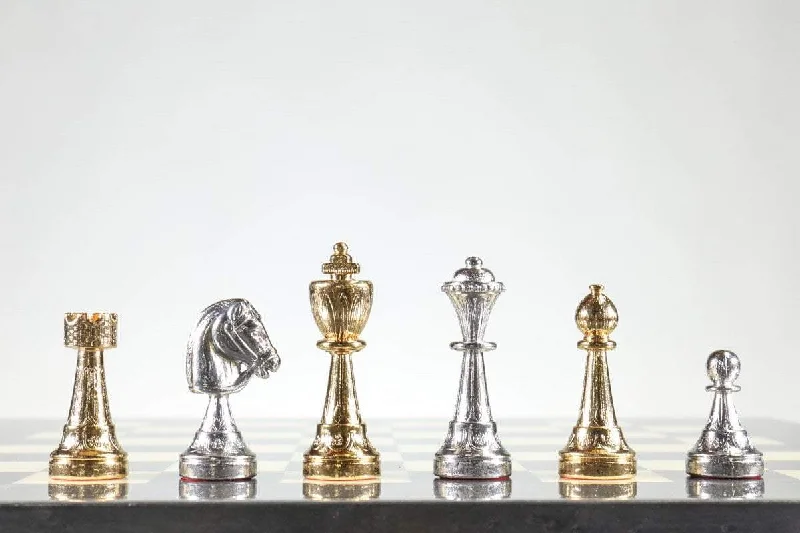 Staunton Metal Plated Chess Men