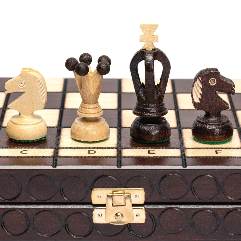 Husaria European International Chess Wooden Game Set, "King's Classic" - 13.8" Medium Size Chess Set