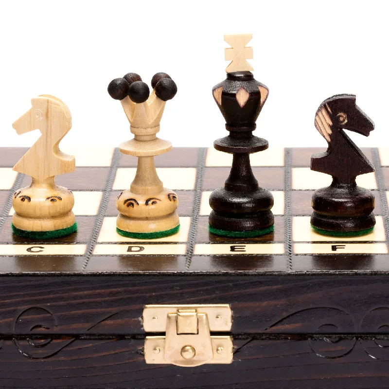 Husaria European International Chess Wooden Game Set "Regal" - 13.8" Medium Size Chess Set