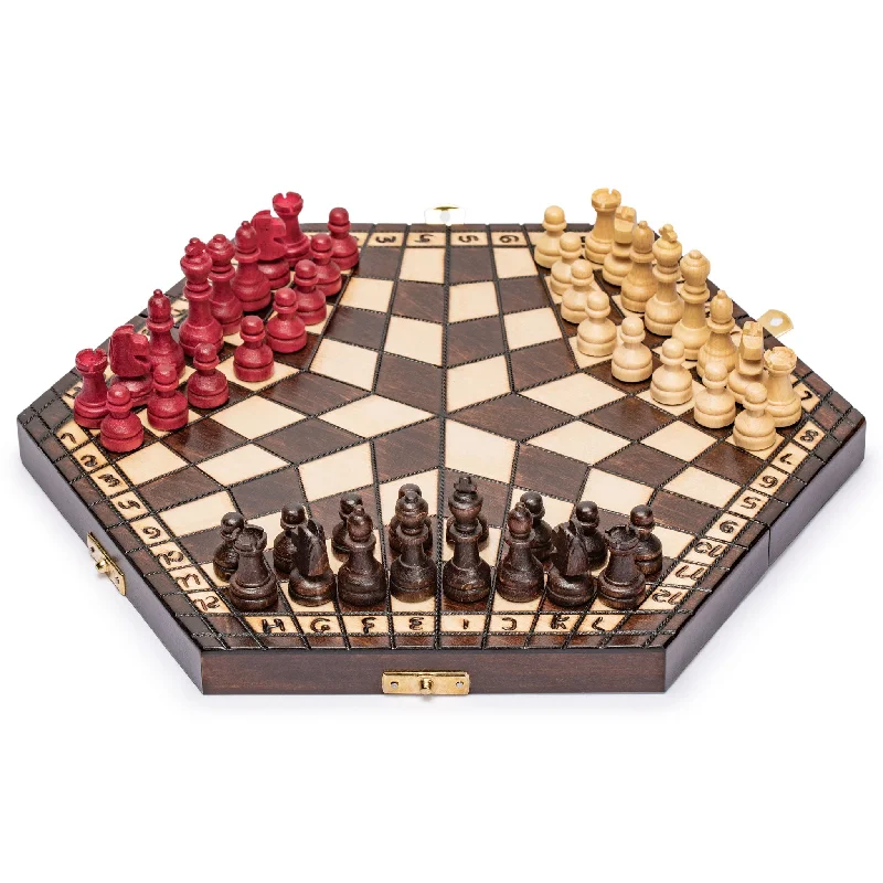 Husaria Wooden Three-Player Chess - 12"