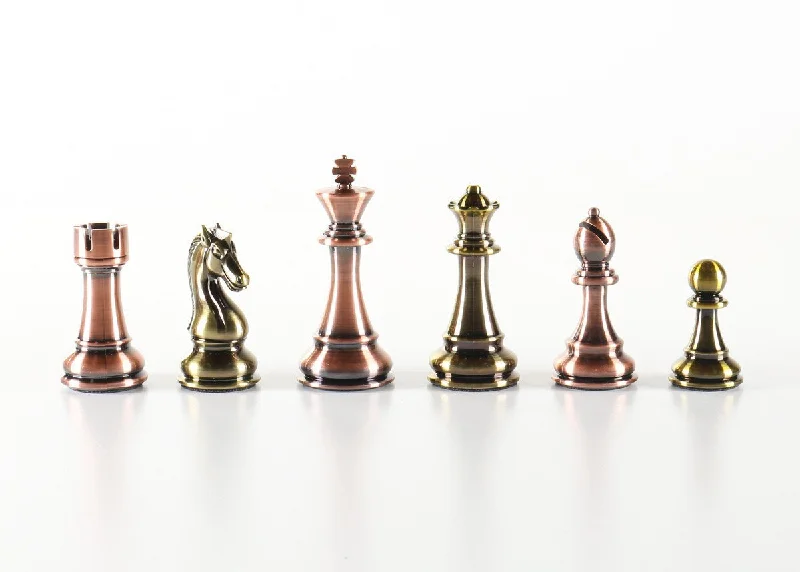 Tall Metallic Style Plastic Chess Pieces