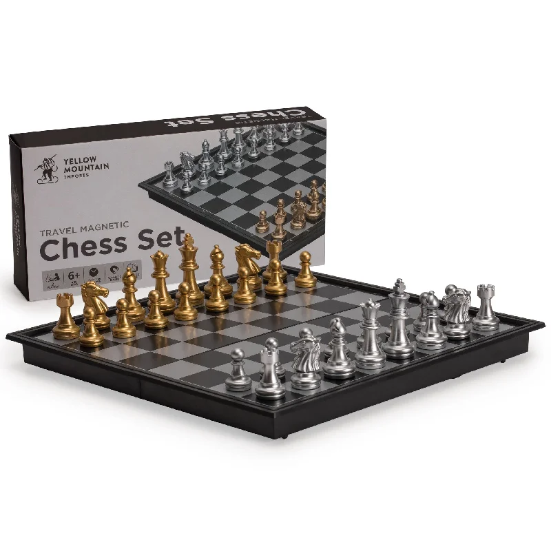 Travel Magnetic Chess Set (9.8") - Folding and Portable Board Game