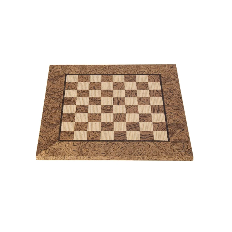 Handcrafted Walnut Burl & Oak Inlaid Chessboard - 34x34cm (Small)