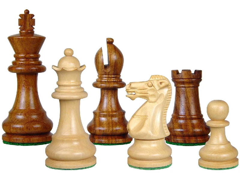 Wood Chess Set Pieces Monarch Staunton King Size 3" Golden Rosewood/Boxwood