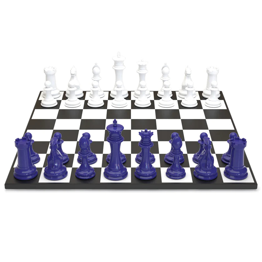 Wood Chess Set Series White VS Blue