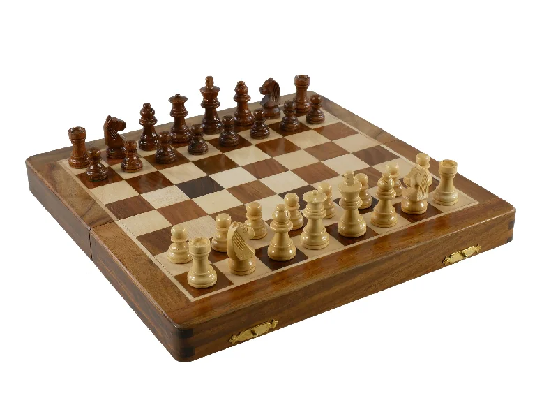 Chess Set - Wood Magnetic Folding Chess & Backgammon