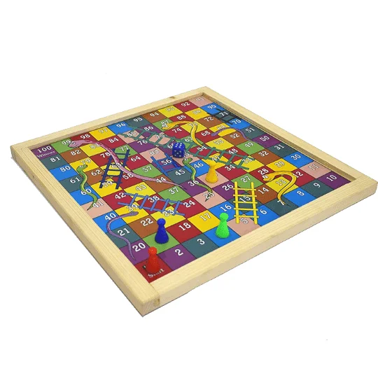 Wooden 2 in 1 Ludo Game /Snakes & Ladder Game