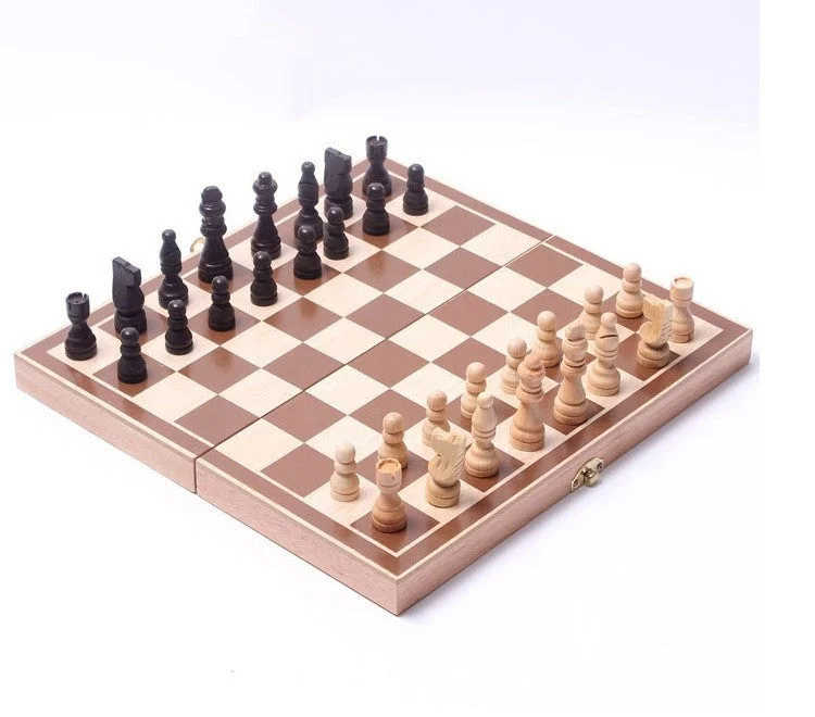 Wooden High-Grade Folding International Chess Set