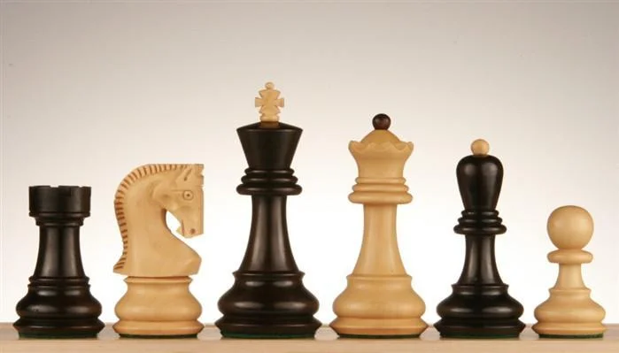 Zagreb Chess Pieces, 3 3/4" Ebonized